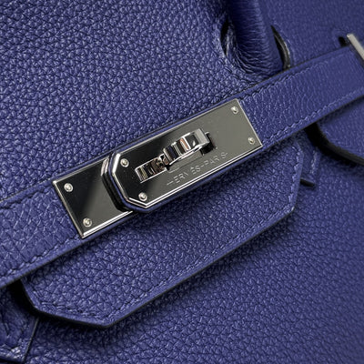 HERMES 헤르메스 Birkin 35 Birkin 35 가방, 토트 백, 토고, 블루 발목, 블루, 실버 피팅, 핸드백