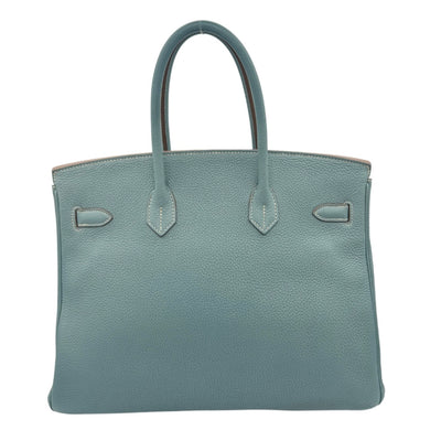 HERMES 헤르메스 Birkin 35 Birkin 35 토트 백 토고 시엘 블루 베이지 블루 실버 메탈 피팅