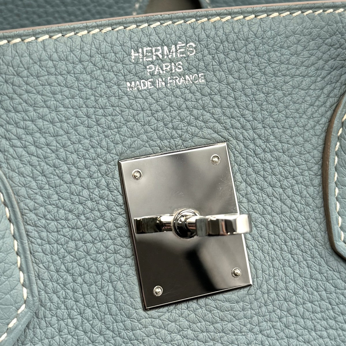 HERMES 헤르메스 Birkin 35 Birkin 35 토트 백 토고 시엘 블루 베이지 블루 실버 메탈 피팅