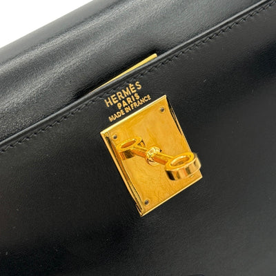 HERMES HERMES Kelly 28 Kelly 28 Bag, Tote Bag, Shoulder Bag, Box Calf, Noir, Black, Gold Fittings