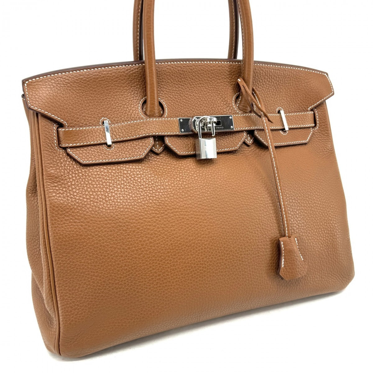 HERMES 헤르메스 Birkin 35 Birkin 35 가방, 토트 백, 토고, 금, 갈색, 갈색, 실버 하드웨어