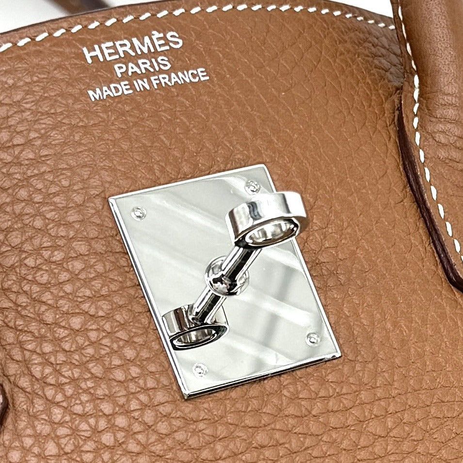 HERMES 헤르메스 Birkin 35 Birkin 35 가방, 토트 백, 토고, 금, 갈색, 갈색, 실버 하드웨어