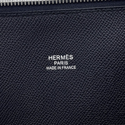 エルメス HERMES ボリードリラックス45 ボリードリラックス 45 ボリード45 バッグ トートバッグ エプソン ブルーオーシャン　ノワール ネイビー　ブラック 紺　黒 シルバー金具 ヴェルソ バイカラー