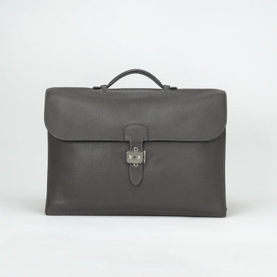 エルメス HERMES サックアデペッシュ41 サックアデペッシュ 41 バッグ ビジネスバッグ ブリーフケース トゴ グラファイト グレー シルバー金具 ビジネスケース