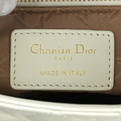 クリスチャンディオール CHRISTIAN DIOR レディディオール スモール LADY DIOR MY ABCDIOR MYABC カナージュバッグ バッグ トートバッグ ショルダーバッグ ラムスキン ホワイト 白 ゴールド金具