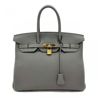 HERMES 헤르메스 Birkin 35 Birkin 35 가방 토트 백 토고 그레미 어 그레이 금 하드웨어 핸드백