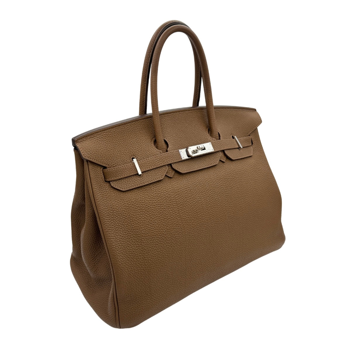 HERMES 헤르메스 Birkin 35 Birkin 35 가방, 토트 백, 토고, 아잔, 갈색, 갈색, 은색 피팅