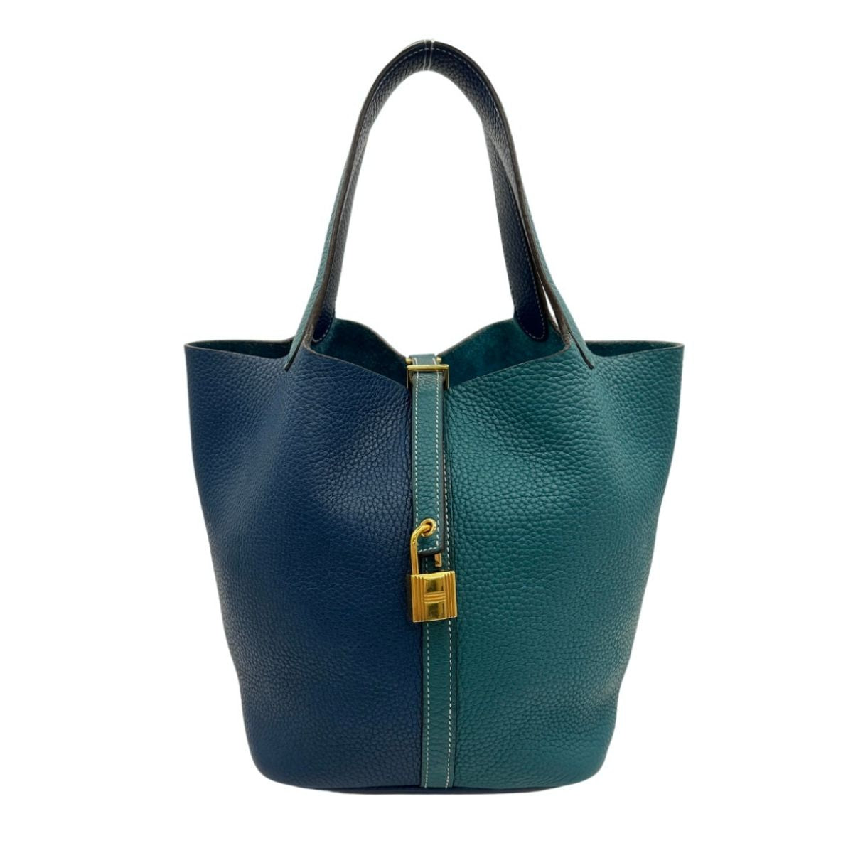 HERMES HERMES Picotin lock MM kazak Picotin lock MM Picotin lock 22 Tote bag Toryon Clemence Deep Blue Veil Bosfall Blue Green Blue Green Gold hardware