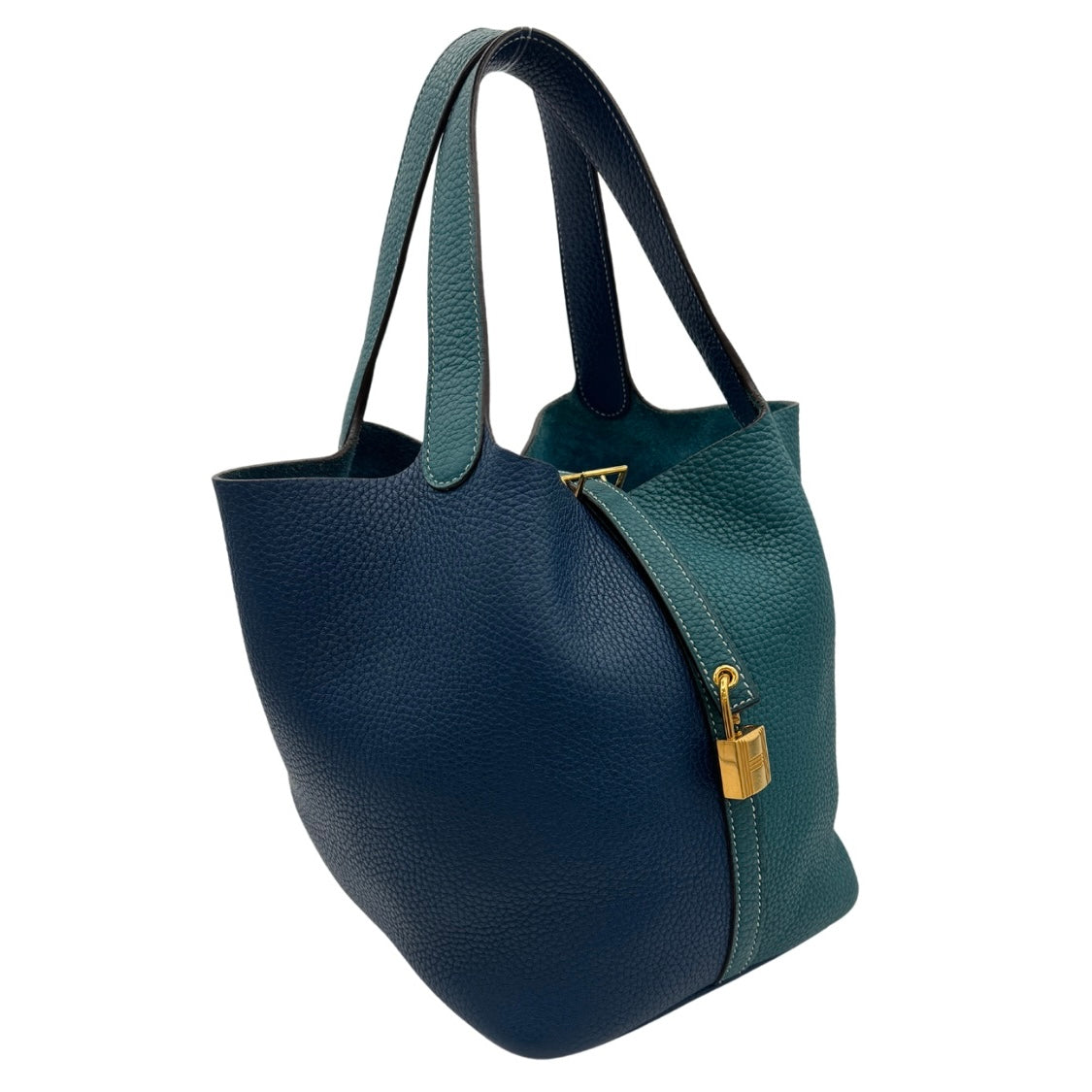 HERMES HERMES Picotin lock MM kazak Picotin lock MM Picotin lock 22 Tote bag Toryon Clemence Deep Blue Veil Bosfall Blue Green Blue Green Gold hardware