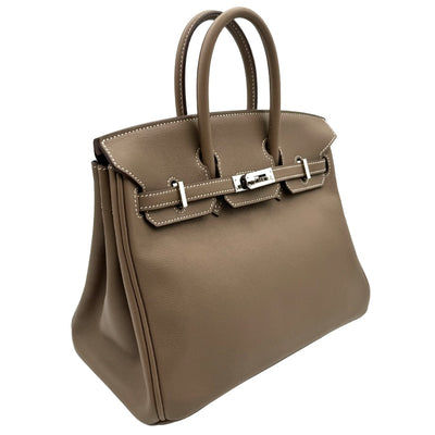 HERMES HERMES Birkin 25 Birkin 25 Bag, Tote Bag, Swift, Etoup, Beige, Greige, Silver Fittings, Vo Swift