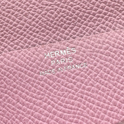 HERMES HERMES B?arn soufflet Bearn soufflet Wallet Long Wallet Epson Jaune Naples Mauve Silvestle Yellow Pink Yellow Silver Metal Fittings Vau Epson