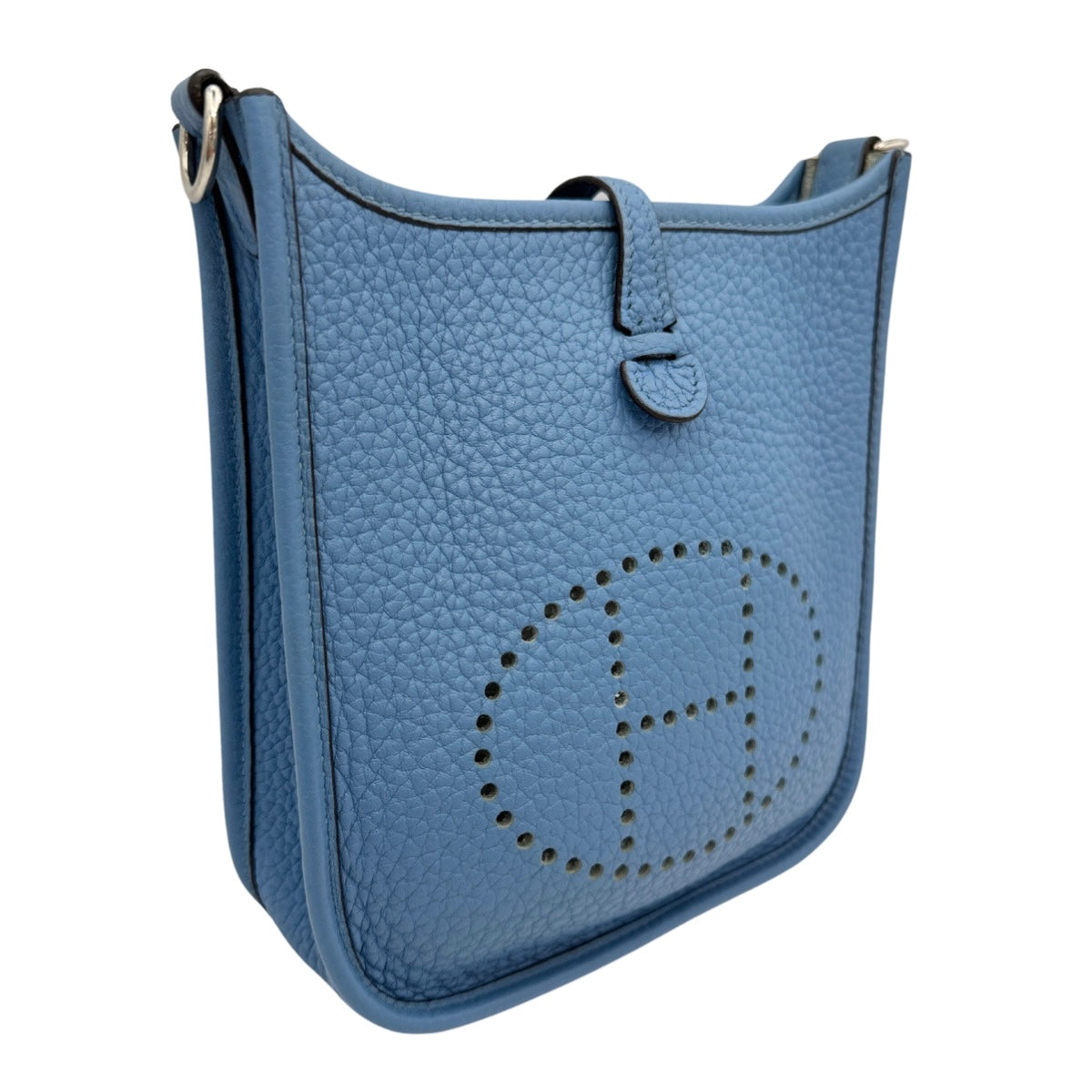 HERMES 爱马仕 Evelyne tpm amazon Evelyne TPM Evelyne TPM Evelyne TPM 袋肩袋Torillon Clemence Azur Azur Blue Blue Silver Hardware