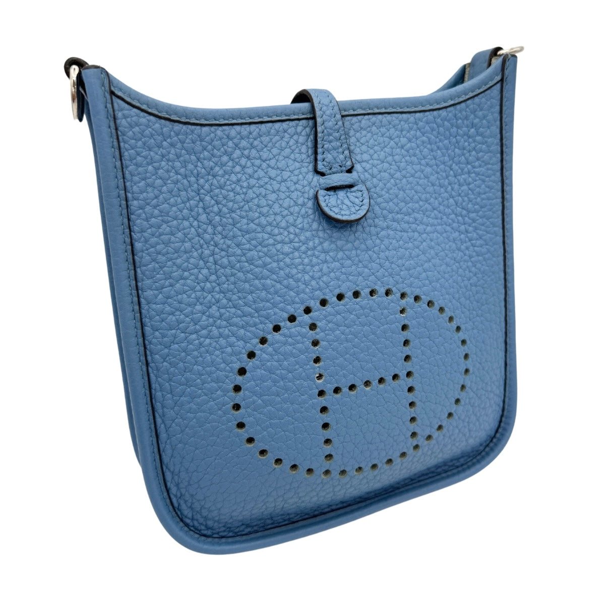 HERMES 爱马仕 Evelyne tpm amazon Evelyne TPM Evelyne TPM Evelyne TPM 袋肩袋Torillon Clemence Azur Azur Blue Blue Silver Hardware