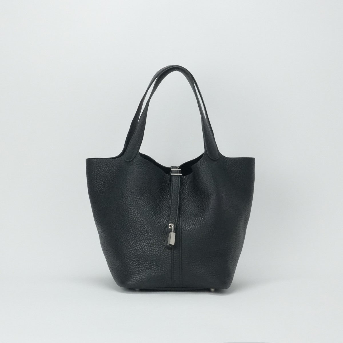 HERMES 爱马仕 Picotin lock MM Picotin lock MM Picotin lock 22 手提袋Toryon Clemence Noir黑色银色金属配件