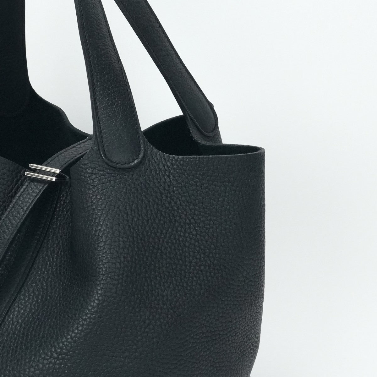 HERMES 爱马仕 Picotin lock MM Picotin lock MM Picotin lock 22 手提袋Toryon Clemence Noir黑色银色金属配件