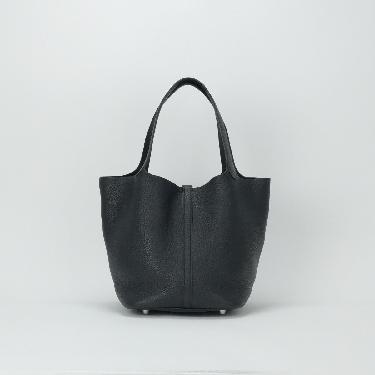 HERMES 爱马仕 Picotin lock MM Picotin lock MM Picotin lock 22 手提袋Toryon Clemence Noir黑色银色金属配件