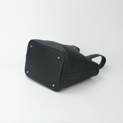 HERMES 爱马仕 Picotin lock MM Picotin lock MM Picotin lock 22 手提袋Toryon Clemence Noir黑色银色金属配件