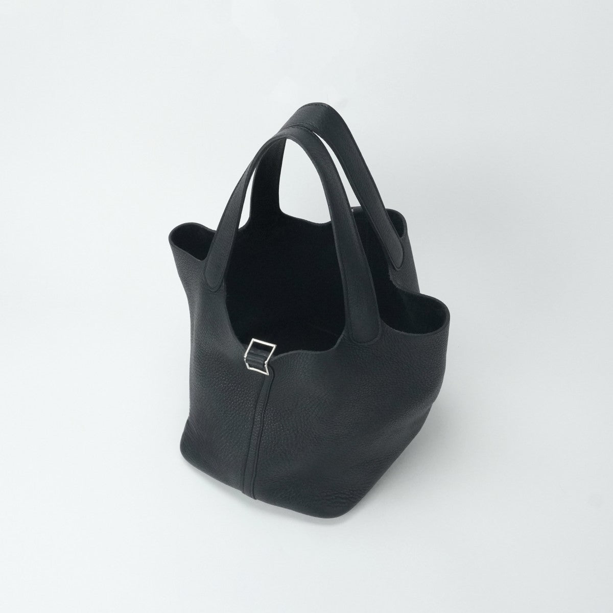 HERMES 爱马仕 Picotin lock MM Picotin lock MM Picotin lock 22 手提袋Toryon Clemence Noir黑色银色金属配件