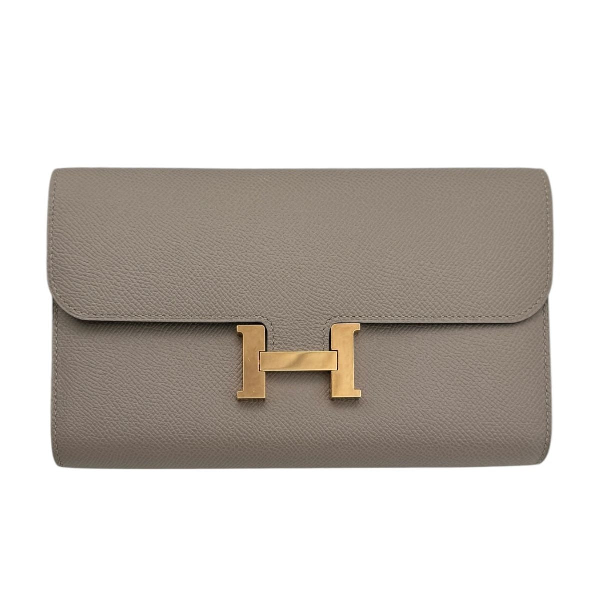 HERMES HERMES Constance long Constance long Wallet Long Wallet Epson Grey Asphalt Grey Gold Metal Fittings Vaugh Epson