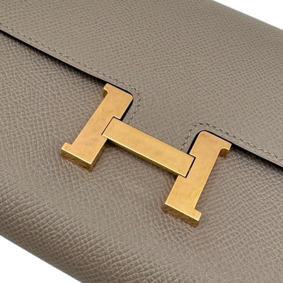 HERMES HERMES Constance long Constance long Wallet Long Wallet Epson Grey Asphalt Grey Gold Metal Fittings Vaugh Epson