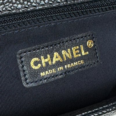 CHANEL CHANEL Boy chanel Bag Shoulder Bag Caviar Skin Navy Navy Gold Hardware Chain Shoulder Bag Double chain Coco mark