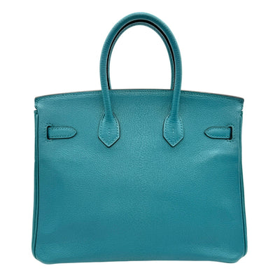 HERMES HERMES Birkin 25 Birkin 25 chevre mysore Bag, Tote Bag, Chevre, Turquoise, Blue, Silver Fittings