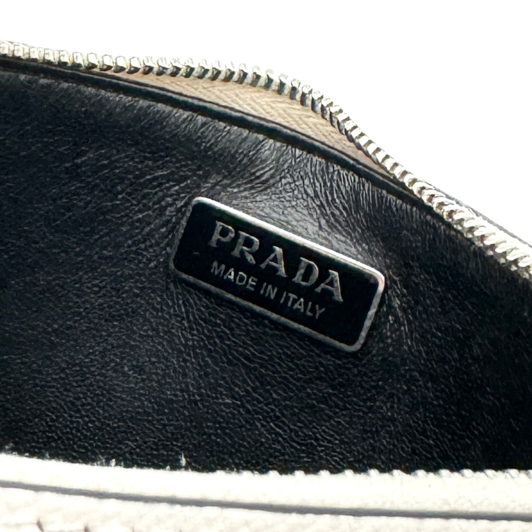 PRADA 프라다 Saffiano lux Triangle logo Saffianorax 가방 가방 가방 Saffiano 가죽 화이트 비앙코 실버 하드웨어 핸드백