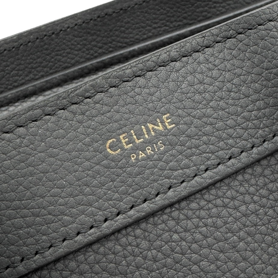 セリーヌ CELINE ラゲージ ナノ ナノラゲージ ラゲージナノ バッグ トートバッグ ショルダーバッグ ドラムドカーフスキン グレー ゴールド金具