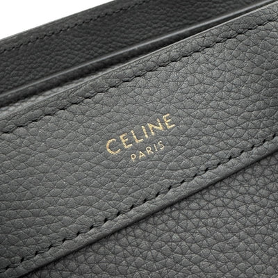 CELINE 셀린 Luggage nano Nano luggage Luggage nano 가방, 토트 백, 숄더백, 드럼 송아지 가죽, 회색, 금 금속 피팅