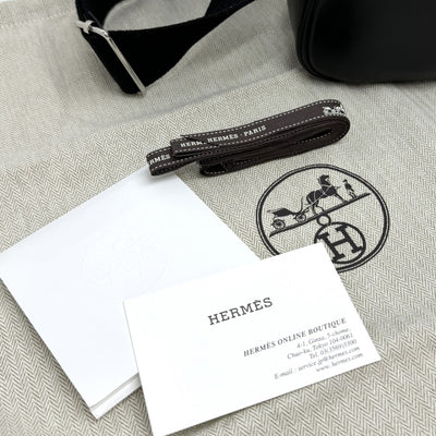 HERMES 爱马仕 Plume strap Plume strap 袋业务包公文包Evergrain黑色黑色银色硬件手提包肩带