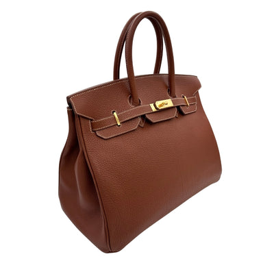 HERMES HERMES Birkin 35 Birkin 35 Bag, Tote Bag, Fjord, Noazette, Brown, Brown, Gold Fittings