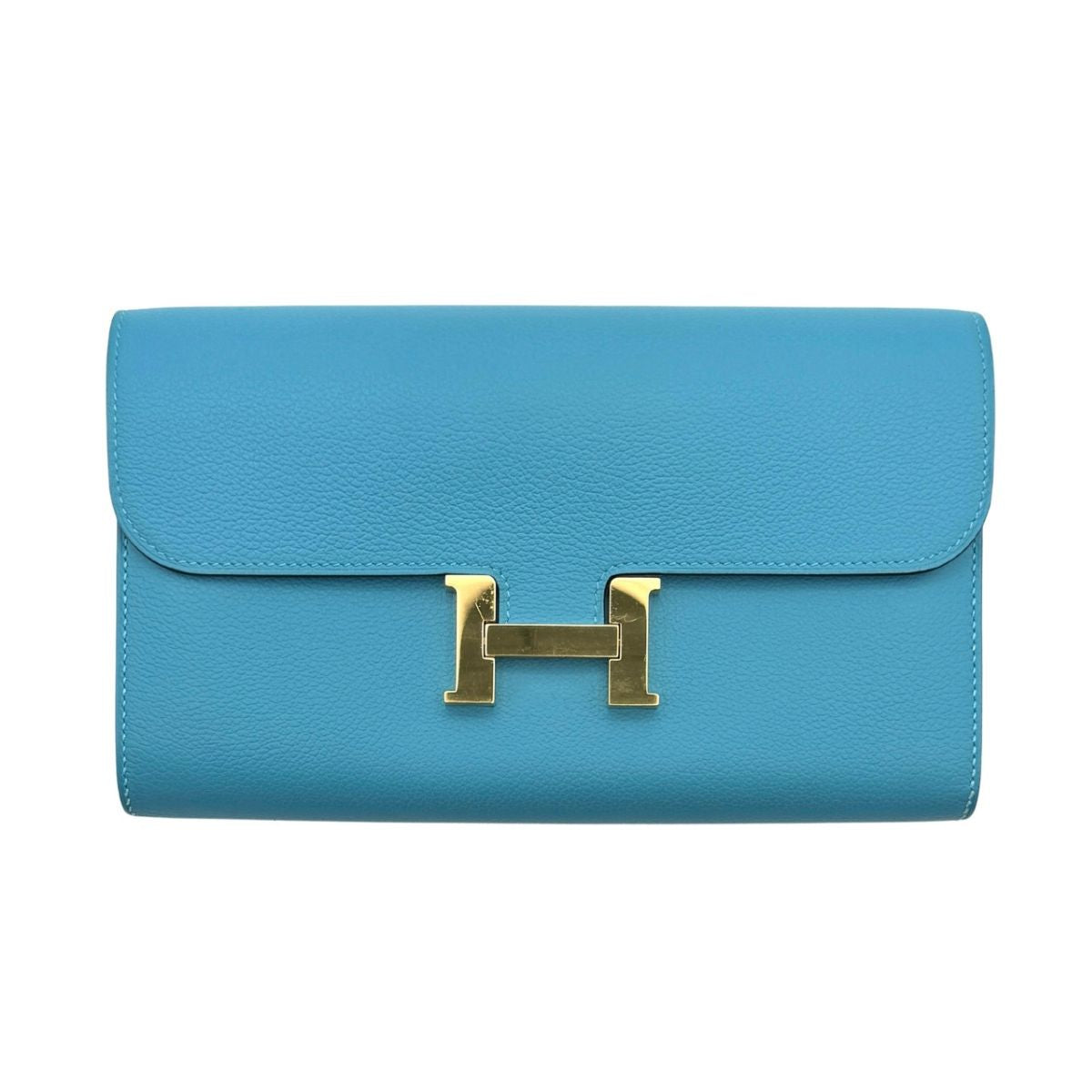 HERMES HERMES Constance long Constance long Wallet Long Wallet Long Wallet Ever Color Blue Knoll Blue Gold Metalware