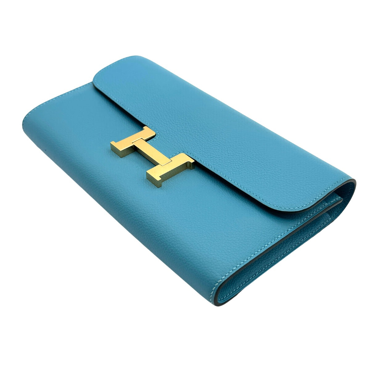 HERMES HERMES Constance long Constance long Wallet Long Wallet Long Wallet Ever Color Blue Knoll Blue Gold Metalware