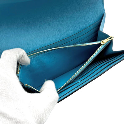 HERMES HERMES Constance long Constance long Wallet Long Wallet Long Wallet Ever Color Blue Knoll Blue Gold Metalware