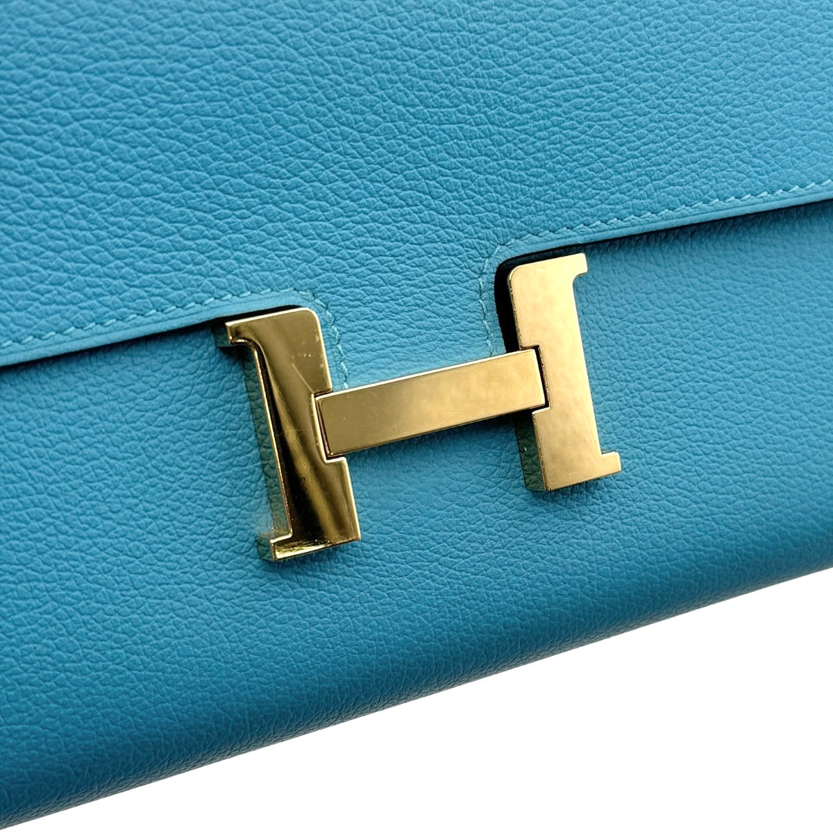 HERMES HERMES Constance long Constance long Wallet Long Wallet Long Wallet Ever Color Blue Knoll Blue Gold Metalware