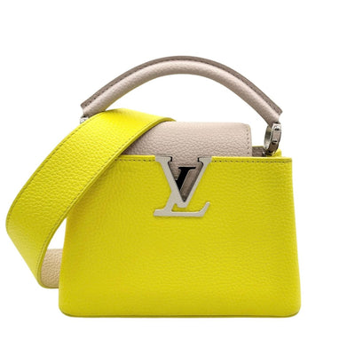 LOUIS VUITTON LOUIS VUITTON Capucines MINI Capucines mini Capucines MINI Bag, Tote bag, Shoulder bag, Torillon, Yellow, Beige, Silver hardware Bicolor