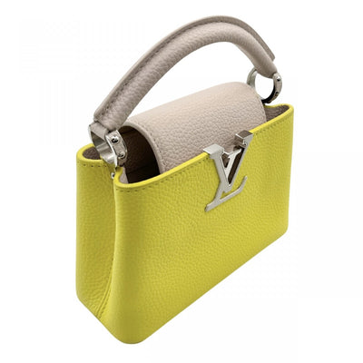 LOUIS VUITTON LOUIS VUITTON Capucines MINI Capucines mini Capucines MINI Bag, Tote bag, Shoulder bag, Torillon, Yellow, Beige, Silver hardware Bicolor