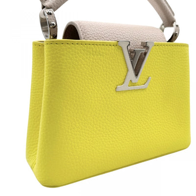 LOUIS VUITTON LOUIS VUITTON Capucines MINI Capucines mini Capucines MINI Bag, Tote bag, Shoulder bag, Torillon, Yellow, Beige, Silver hardware Bicolor