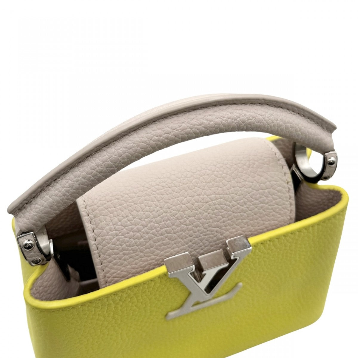 LOUIS VUITTON LOUIS VUITTON Capucines MINI Capucines mini Capucines MINI Bag, Tote bag, Shoulder bag, Torillon, Yellow, Beige, Silver hardware Bicolor