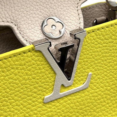 LOUIS VUITTON LOUIS VUITTON Capucines MINI Capucines mini Capucines MINI Bag, Tote bag, Shoulder bag, Torillon, Yellow, Beige, Silver hardware Bicolor