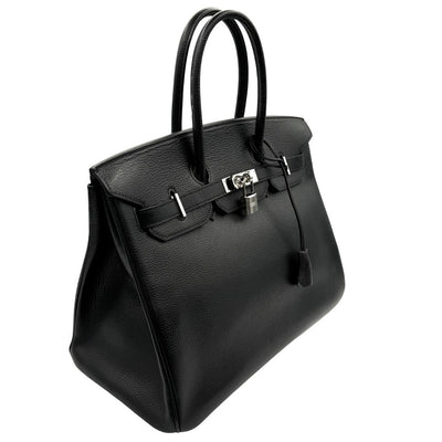 HERMES 헤르메스 Birkin 35 Birkin 35 가방, 토트 백, Vacherierger 누아르, 검은 색, 은색 피팅