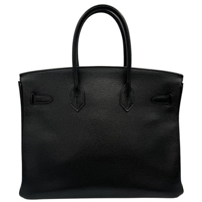 HERMES 헤르메스 Birkin 35 Birkin 35 가방, 토트 백, Vacherierger 누아르, 검은 색, 은색 피팅