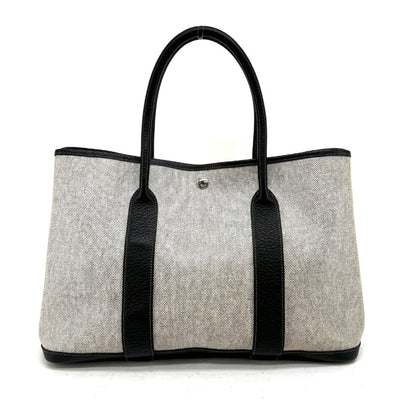 HERMES HERMES Garden party PM Garden party PM Garden Party 36 Garden party Tote bag Toile ash buffle grey black silver hardware