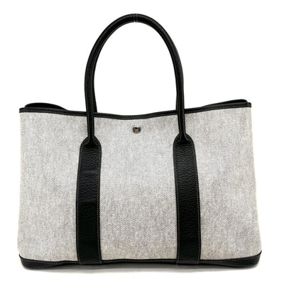 HERMES HERMES Garden party PM Garden party PM Garden Party 36 Garden party Tote bag Toile ash buffle grey black silver hardware