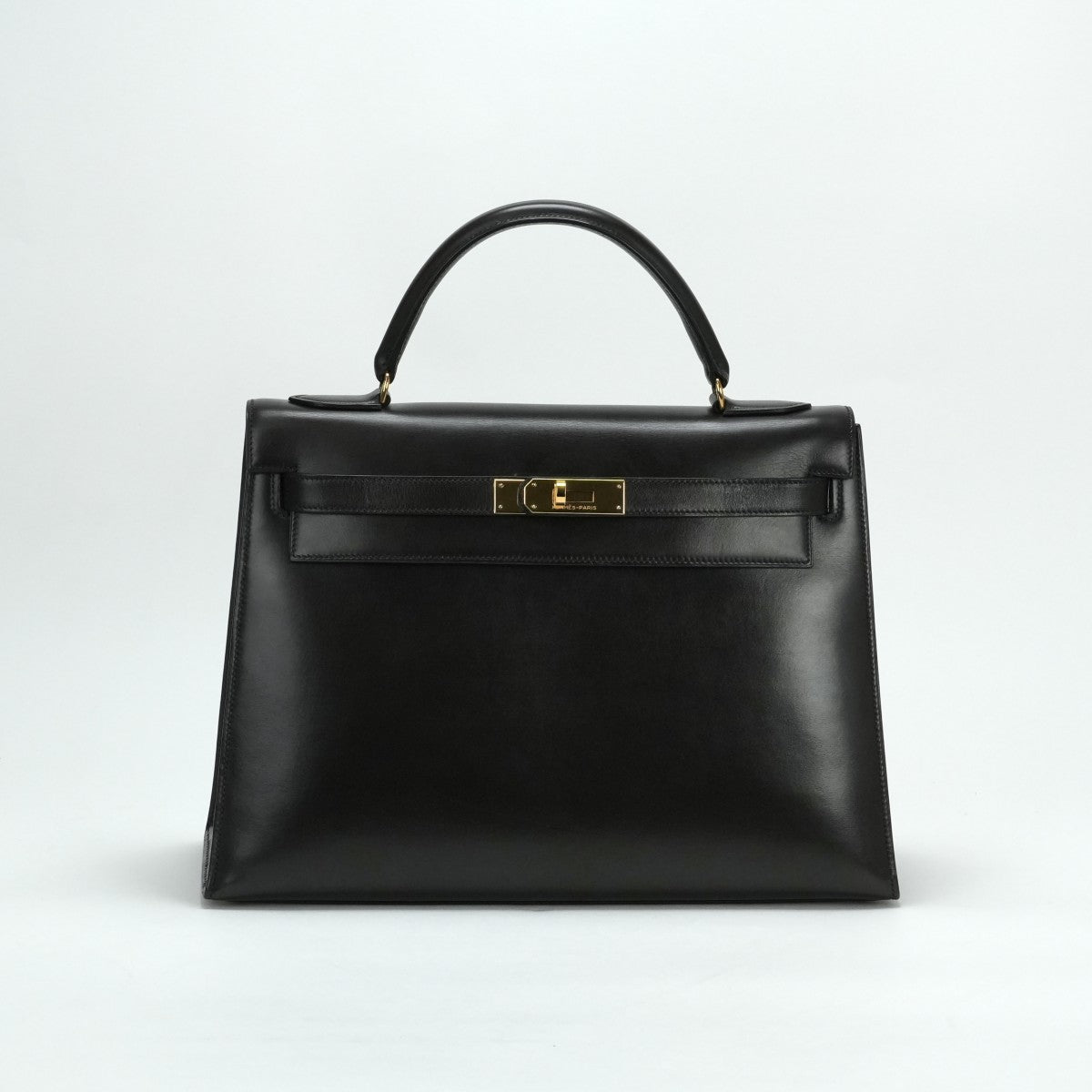 HERMES HERMES Kelly 32 Kelly 32 Bag, Tote Bag, Box Calf, Dark Brown, Brown, Gold Fittings