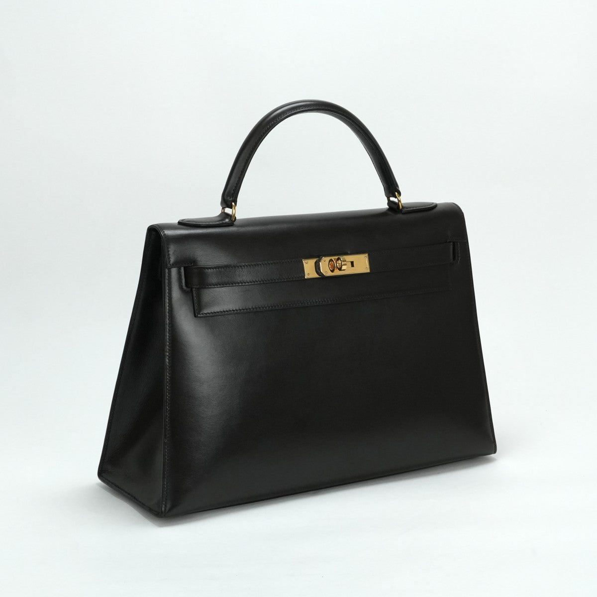 HERMES HERMES Kelly 32 Kelly 32 Bag, Tote Bag, Box Calf, Dark Brown, Brown, Gold Fittings