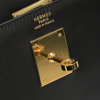 HERMES 爱马仕 Kelly 32 Kelly 32 包，手提袋，盒子小牛，深棕色，棕色，金色配件