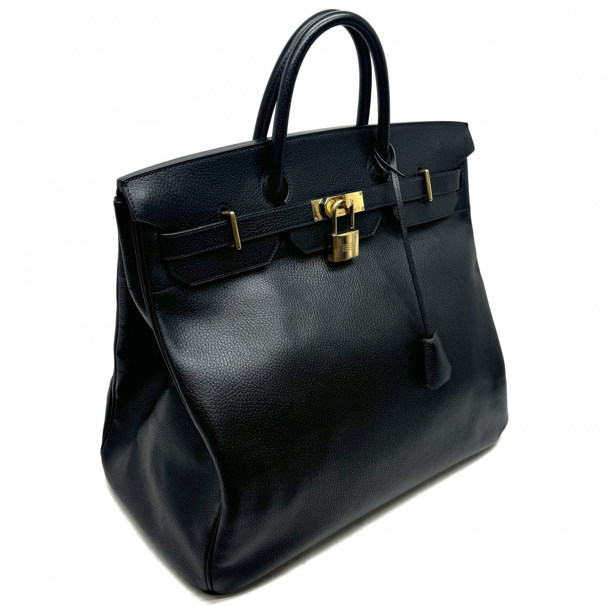 HERMES HERMES Haut ? courroies 45 Haut ? courroies 45 Bag, tote bag, Ardennes, noir, black, gold fittings