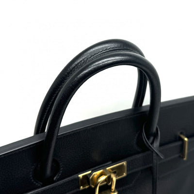 HERMES HERMES Haut ? courroies 45 Haut ? courroies 45 Bag, tote bag, Ardennes, noir, black, gold fittings