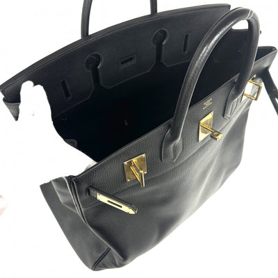 HERMES HERMES Haut ? courroies 45 Haut ? courroies 45 Bag, tote bag, Ardennes, noir, black, gold fittings